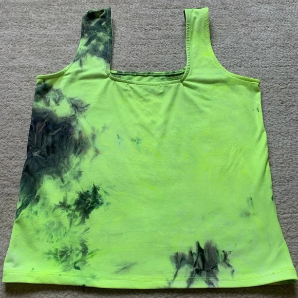 Vibe Sportswear Tank Top Women's Small Neon Yellow Black Athleisure - Picture 2 of 7